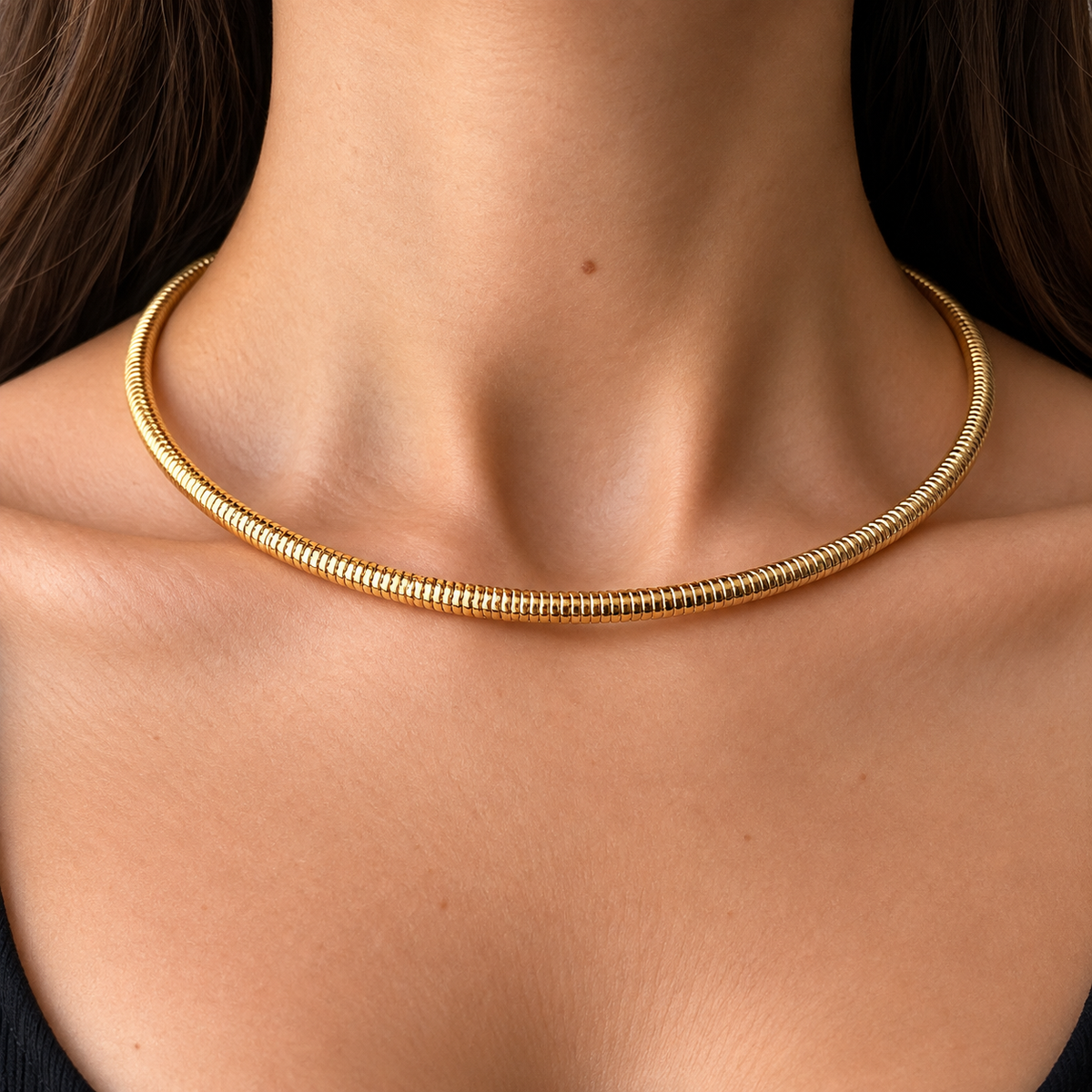 Golden Sleek Choker Necklace