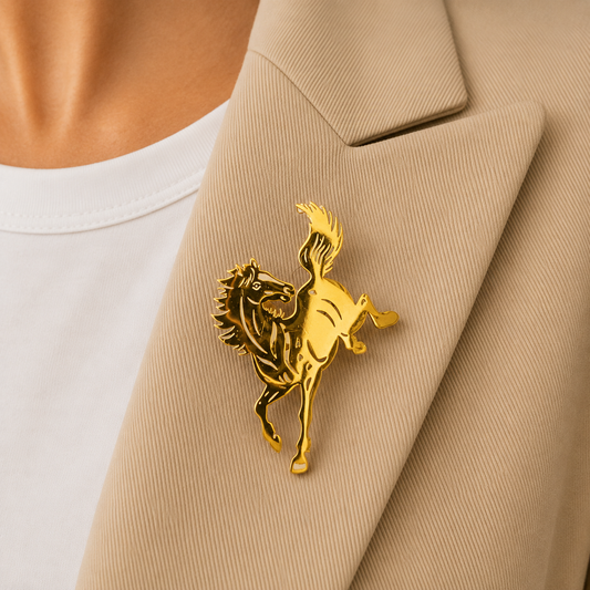 Wild Spirit Horse Brooch – Gold