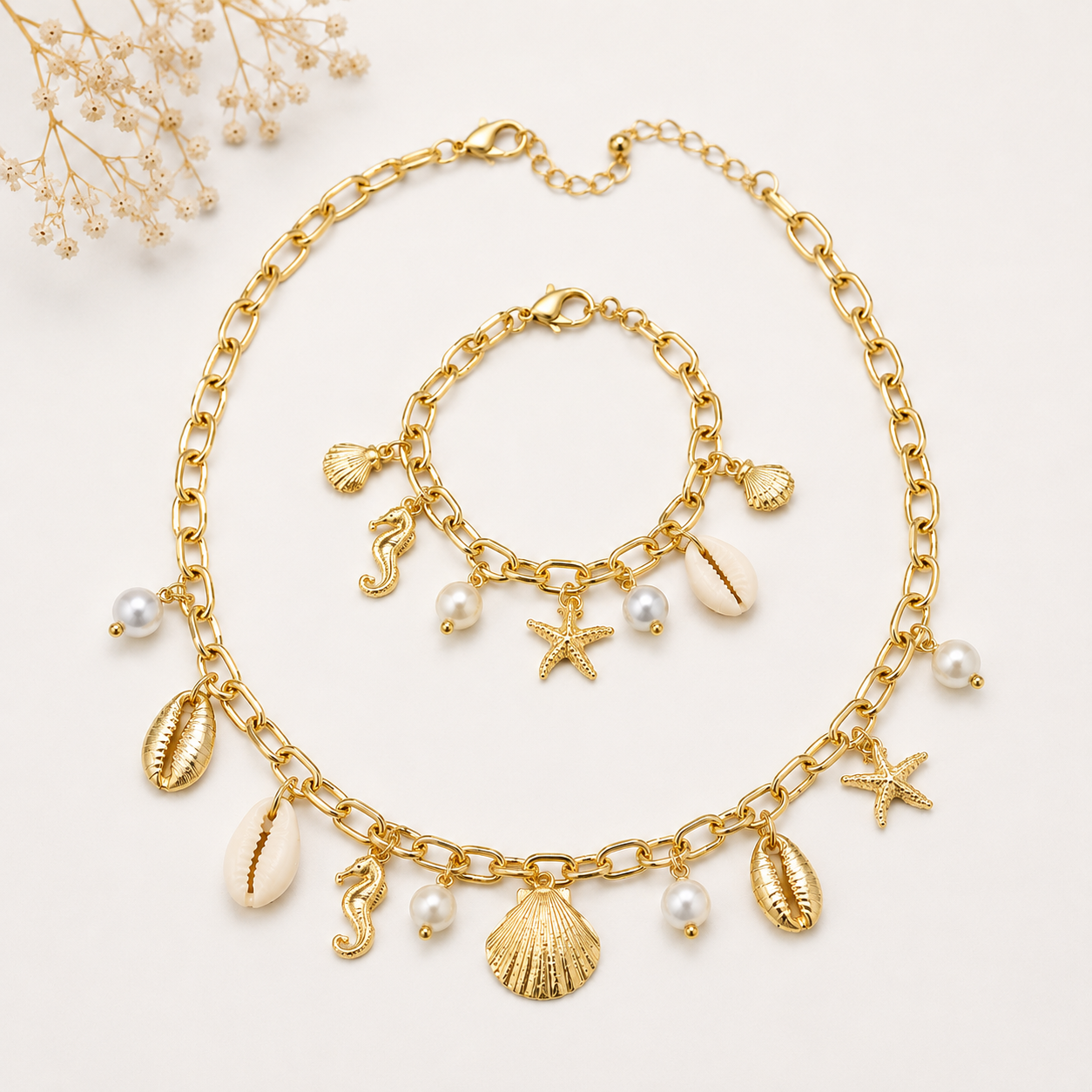 Seaside Charm Necklace & Bracelet Set