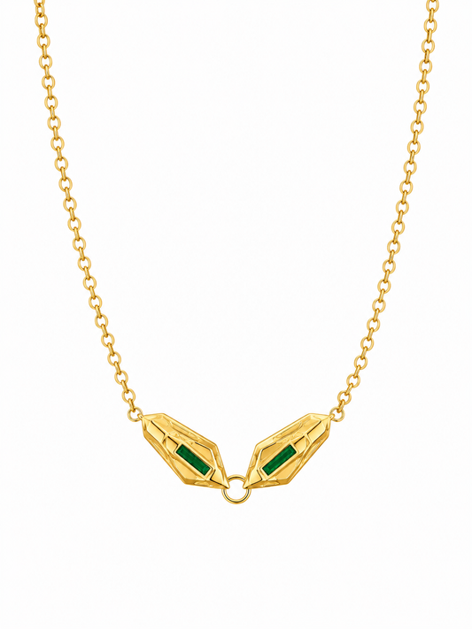 Emerald Prism Gold Necklace
