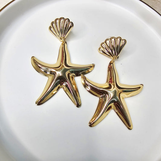 Golden Tide Starfish Earrings