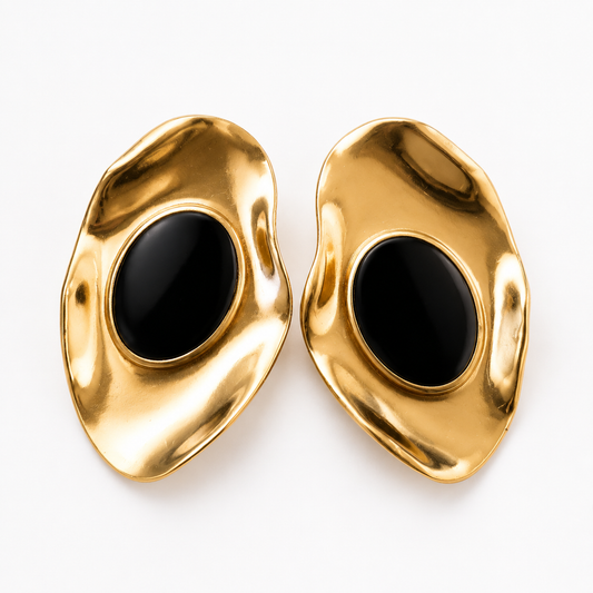 Noir Sculpted Statement Earrings