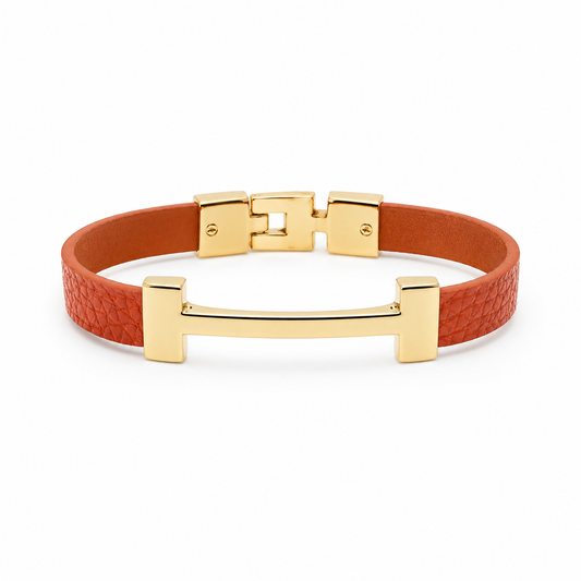 Coral Luxe Leather H Bracelet