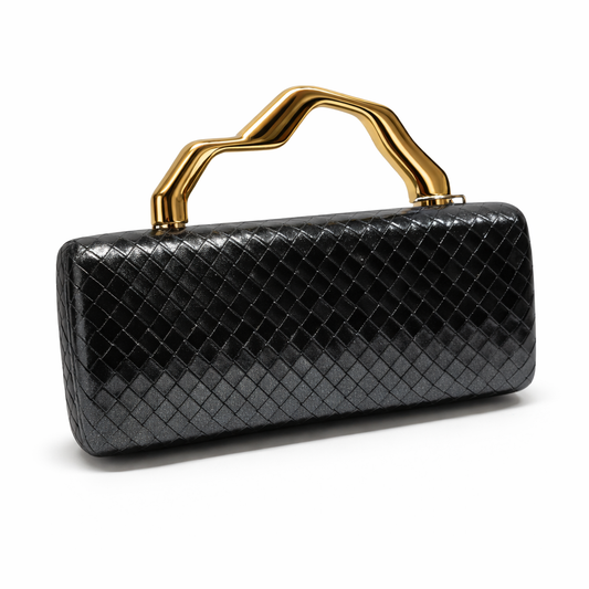 Midnight Luxe Metallic Clutch