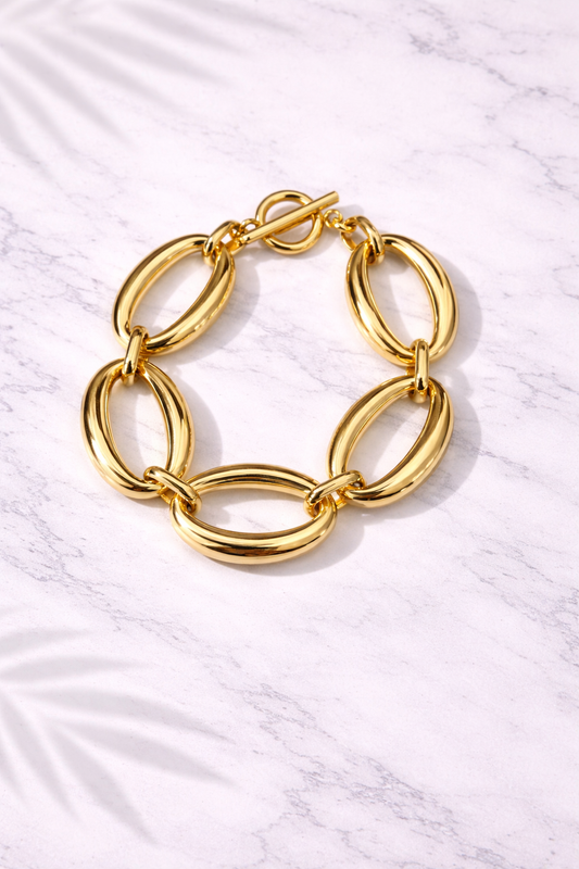 Luxe Oval Chain Gold Bracelet