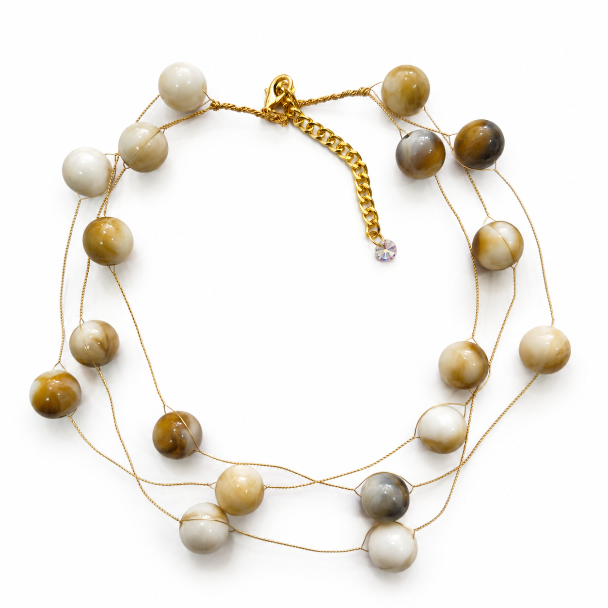 Marbled Earth Multi-Strand Necklace