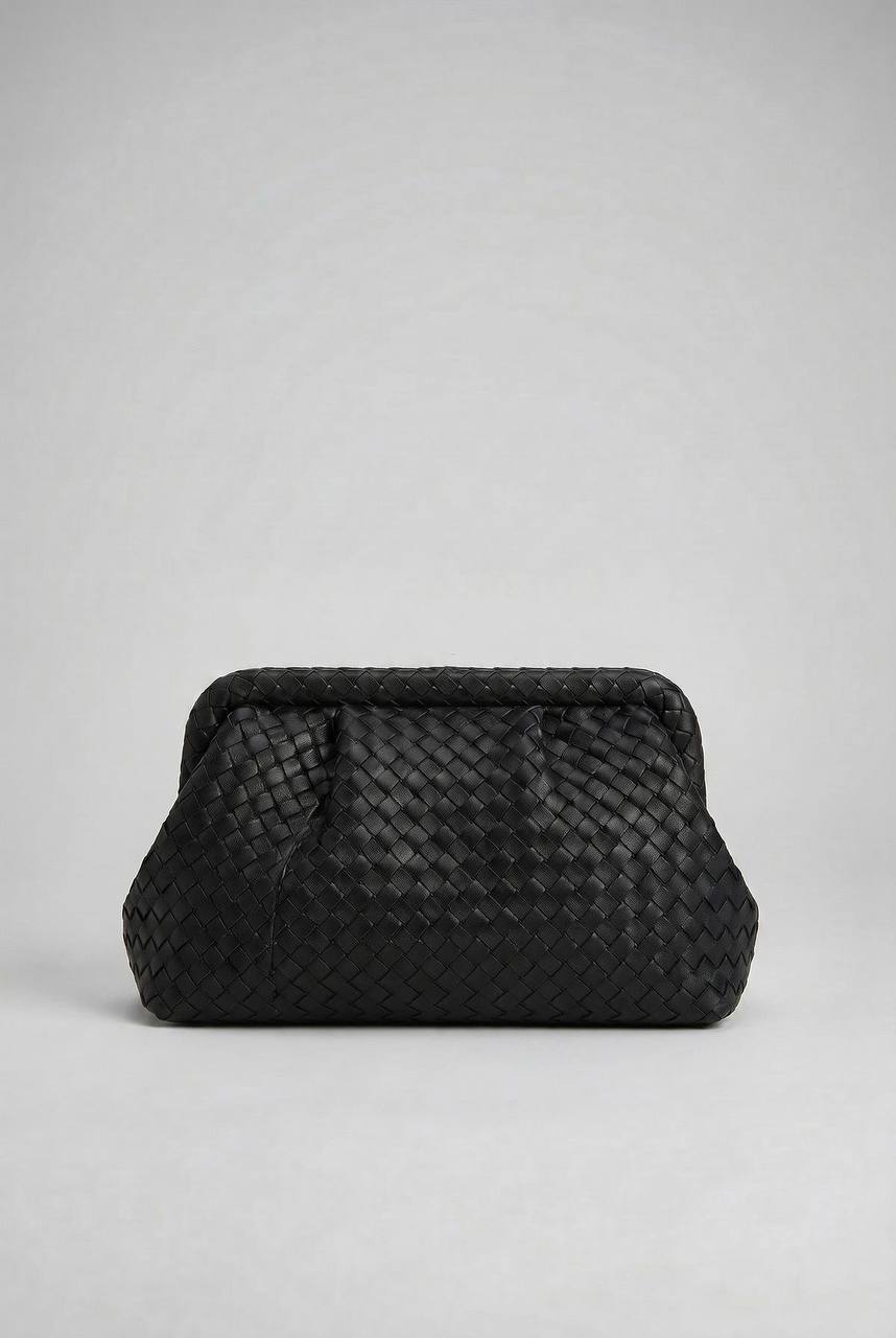 Noir Woven Pouch Bag