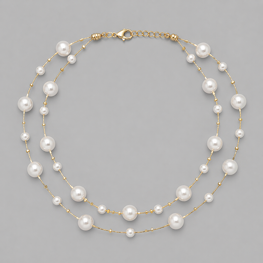 Double Layer Pearl Symphony Necklace