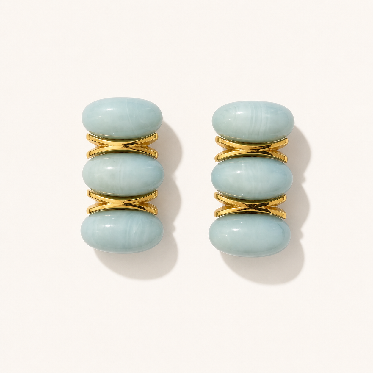 Sky Blue Stone Statement Earrings