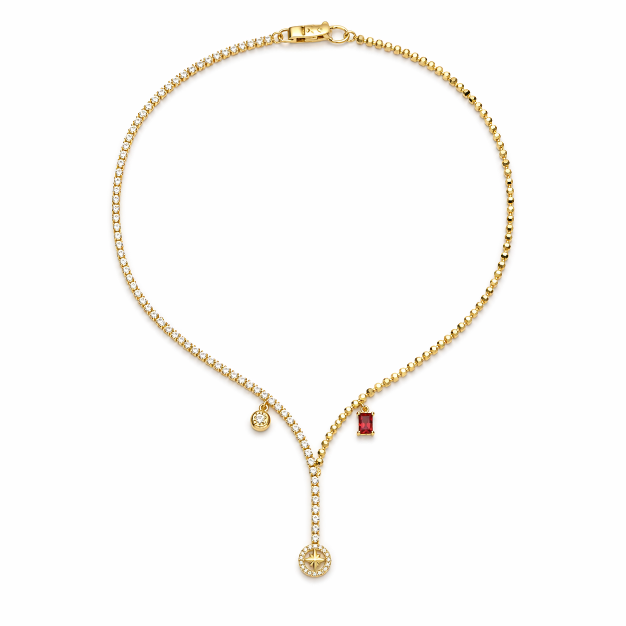 Celeste Drop Crystal Y Necklace