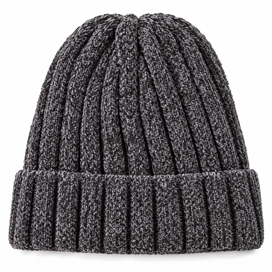 Cozy Ribbed Chenille Beanie – Charcoal Grey