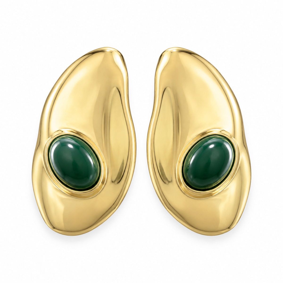 Emerald Flame Statement Earrings