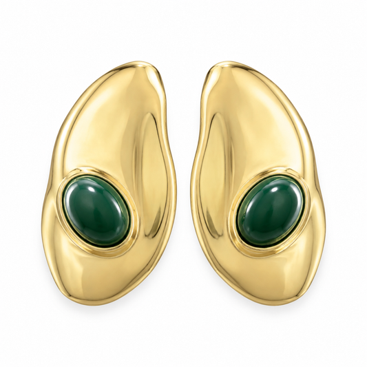 Emerald Flame Statement Earrings