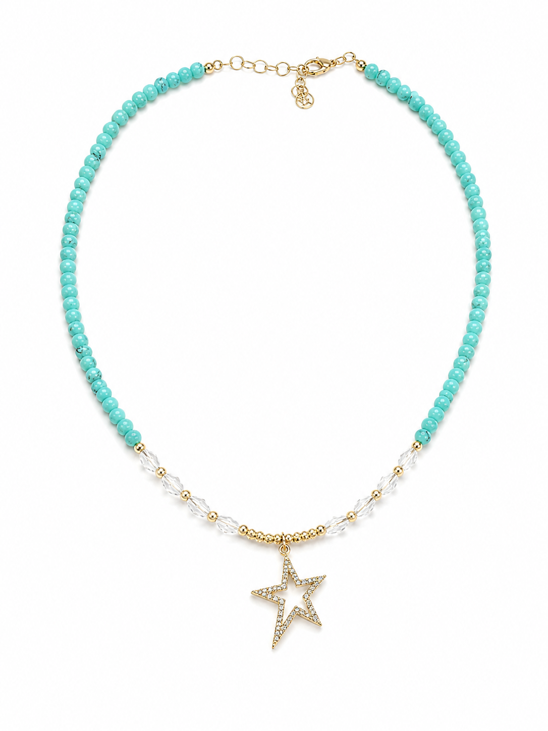 Turquoise Star Crystal Necklace