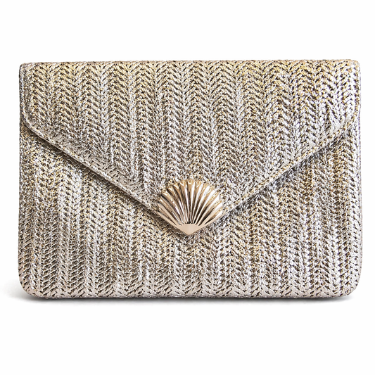 Metallic Shell Luxe Clutch & Crossbody