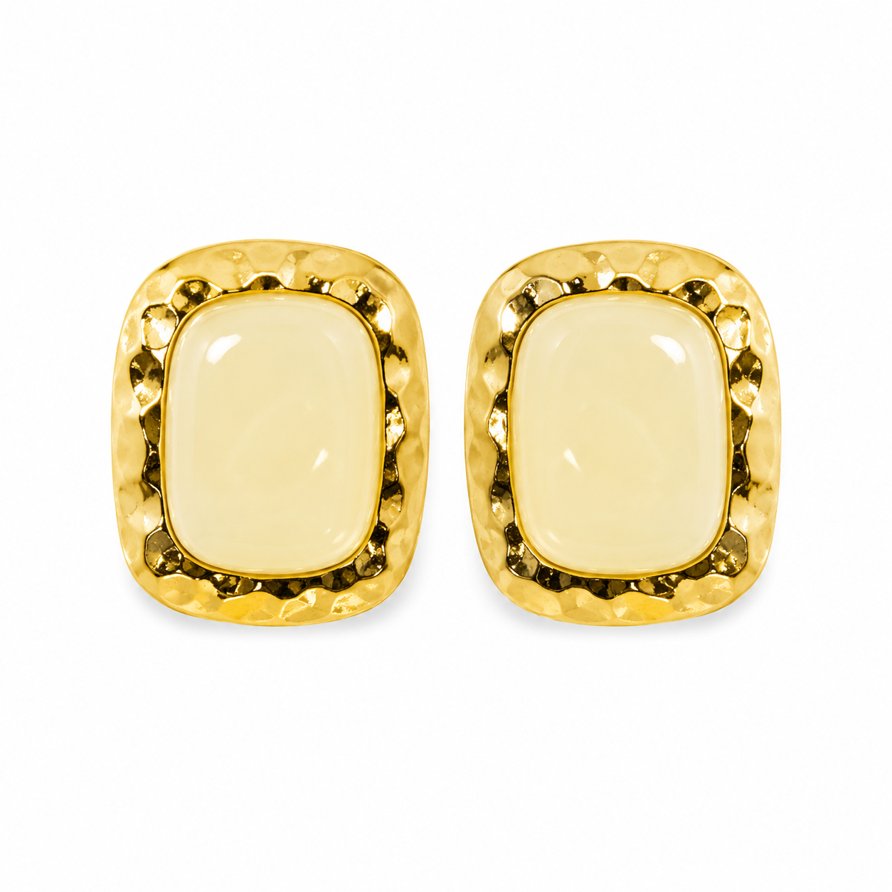 Ivory Glow Frame Earrings