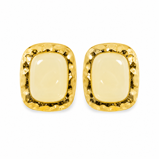 Ivory Glow Frame Earrings