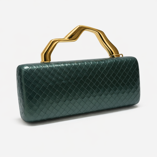 Emerald Luxe Metallic Clutch