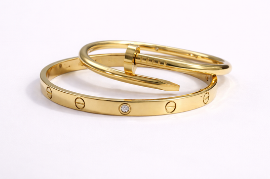 Iconic Gold Bracelet Set – Nail & Screw Design