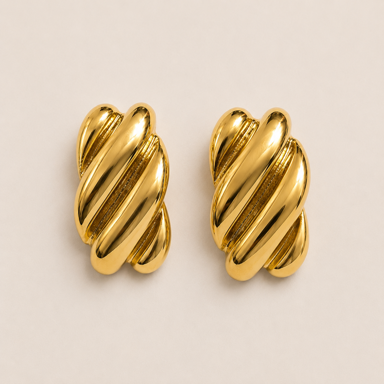 Twisted Gold Statement Earrings