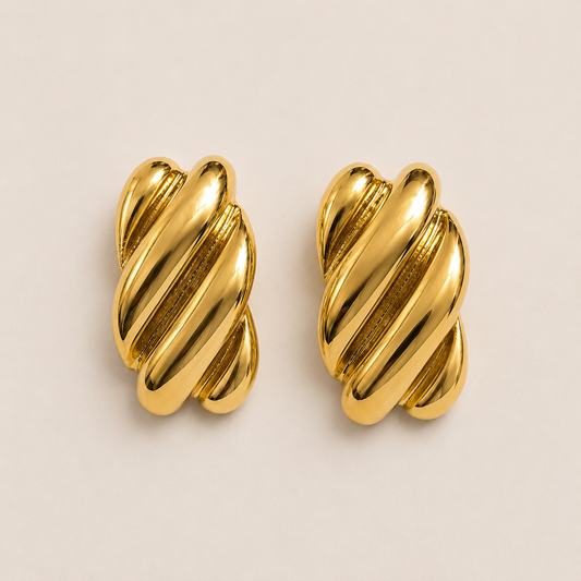 Twisted Gold Statement Earrings