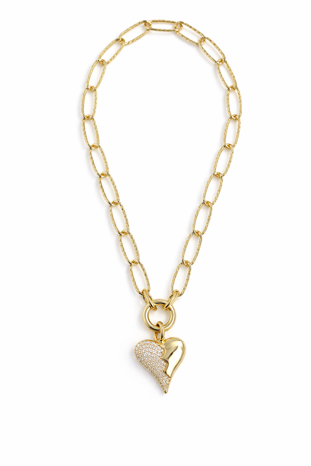 Split Heart Luxe Chain Necklace