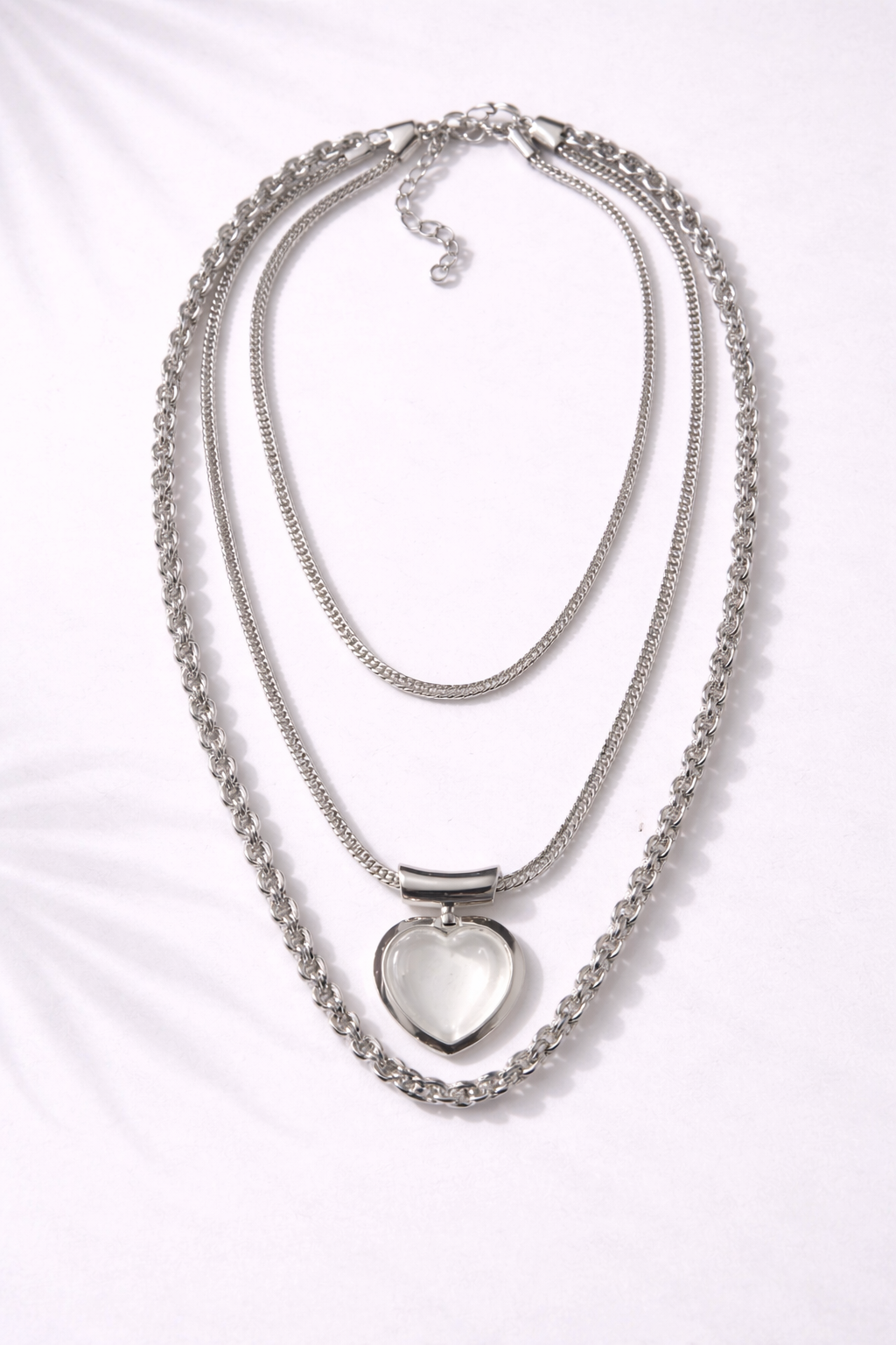 Silver Heart Luxe Necklace