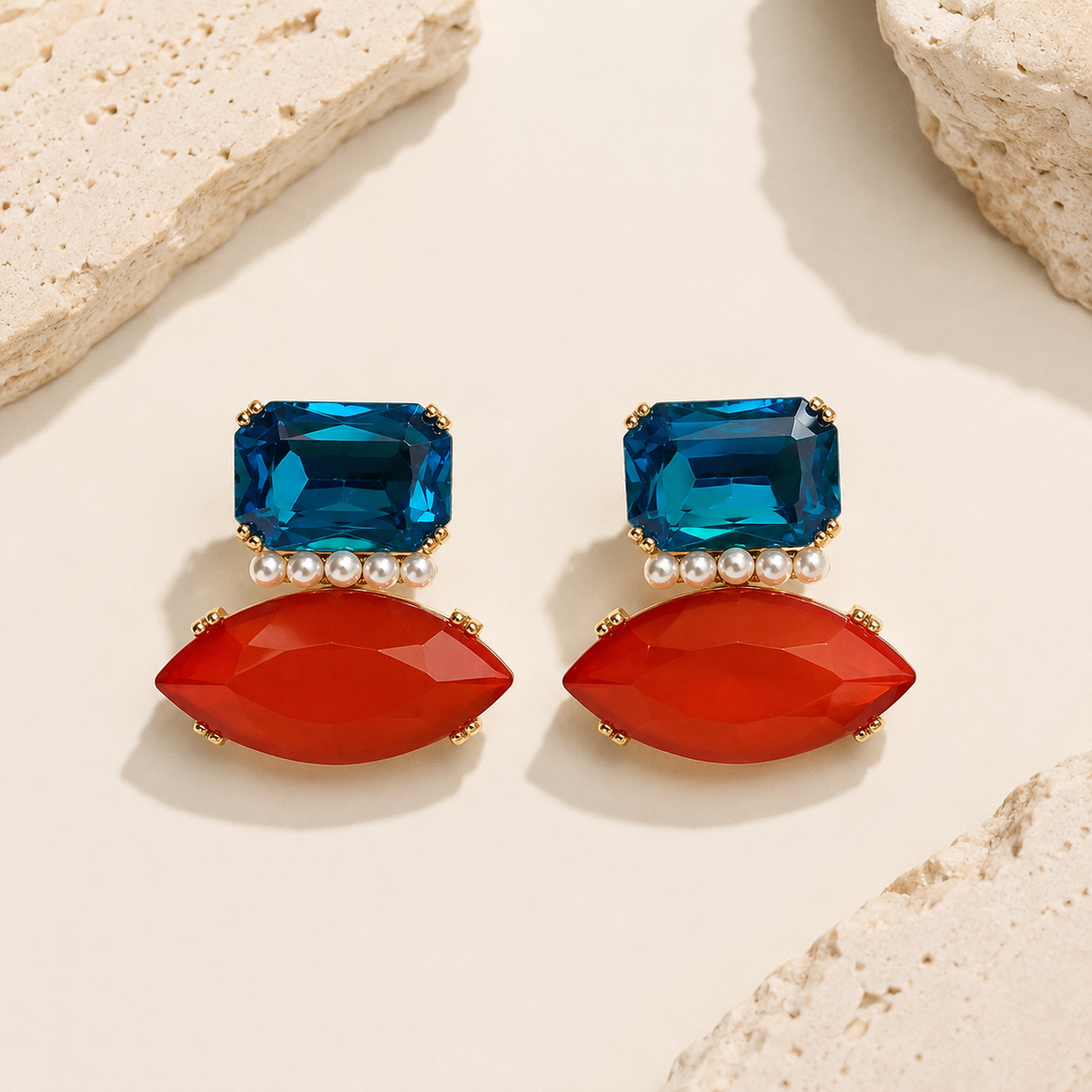 Ocean Flame Statement Earrings
