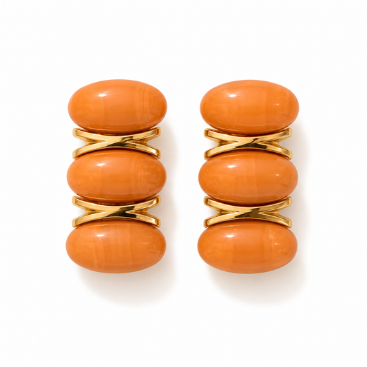 Sunset Coral Statement Earrings