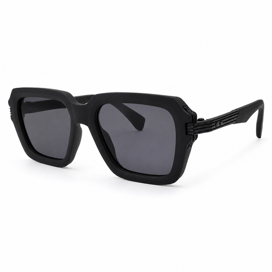 Matte Black Oversized Square Sunglasses