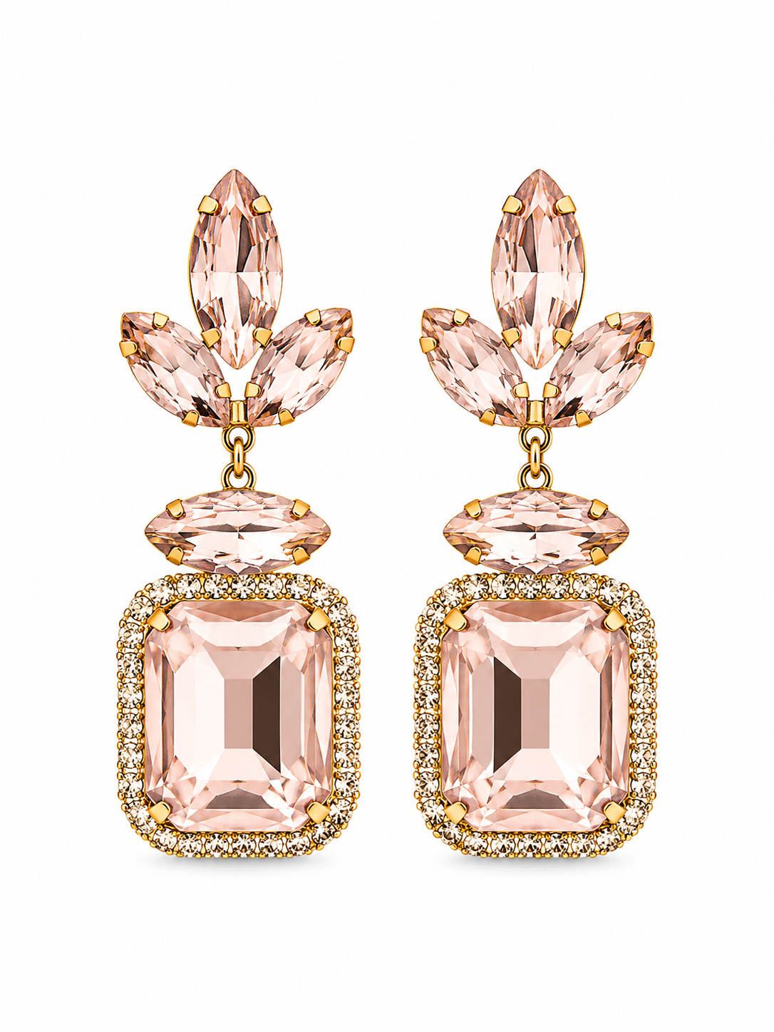 Blush Crystal Statement Earrings