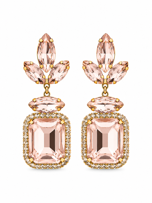 Blush Crystal Statement Earrings
