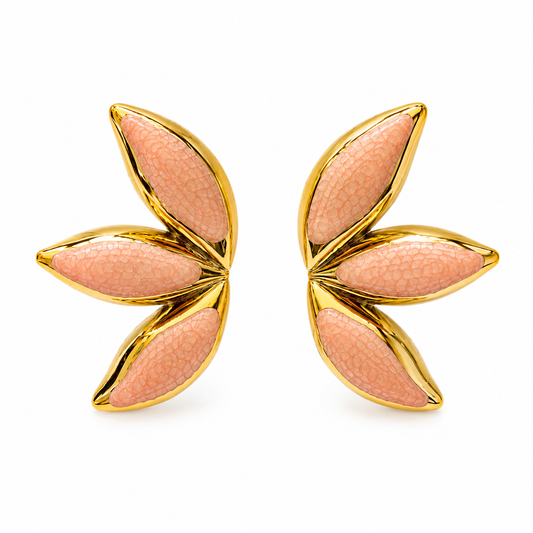 Blush Petal Statement Earrings