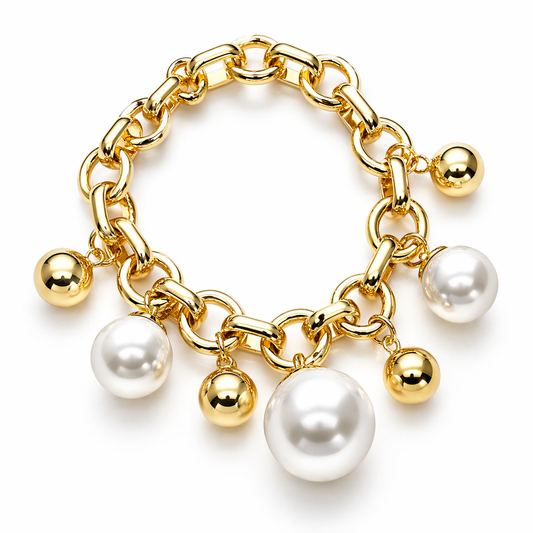 Lumière Pearl Charm Statement Bracelet