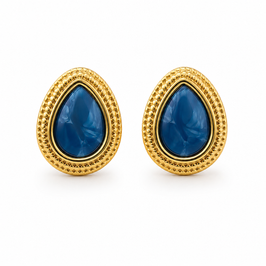 Royal Blue Teardrop Statement Earrings