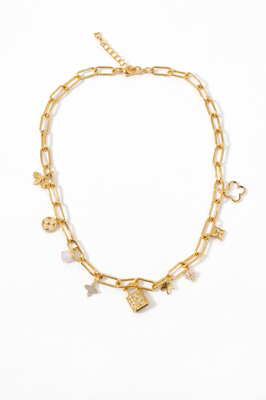 Golden Charm Link Necklace (Luxe Symbol Collection)