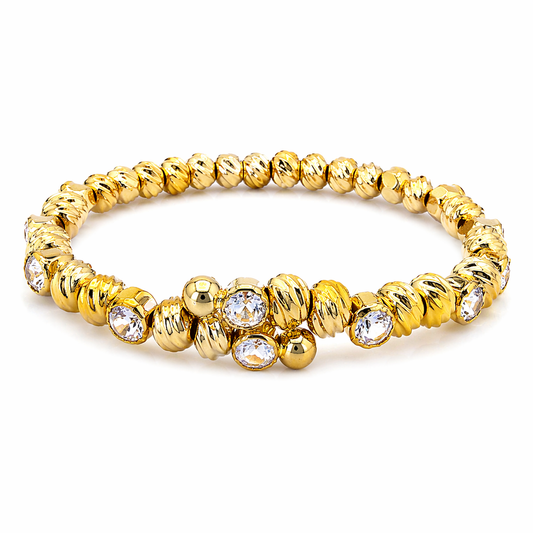 Golden Crystal Beaded Bracelet