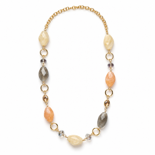Golden Harmony Mixed-Stone Necklace