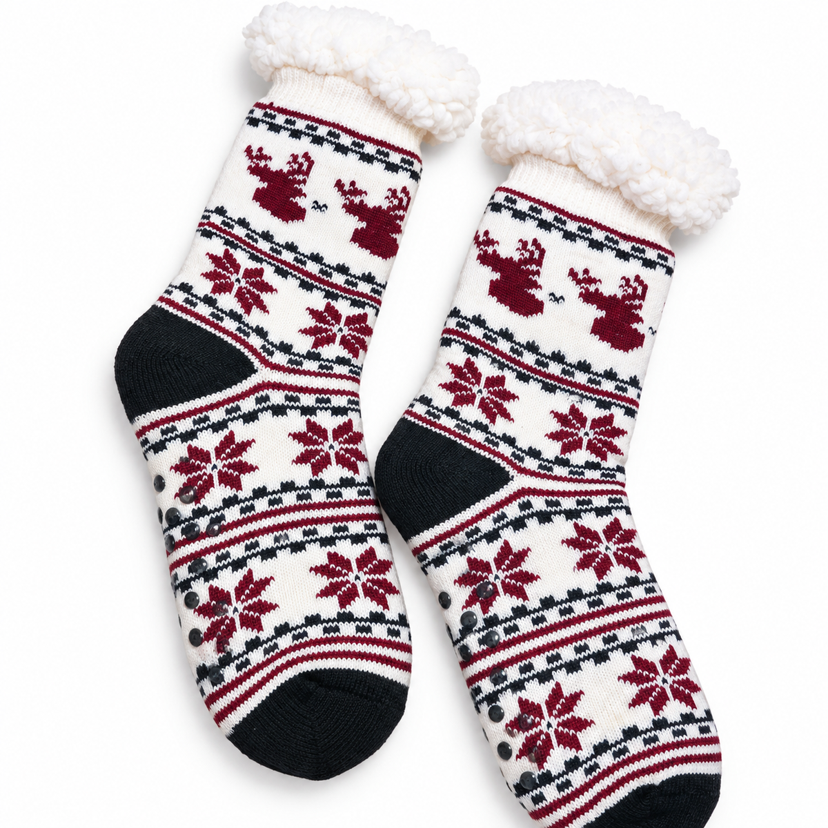 Nordic Reindeer Cozy Grip Socks 🦌❄️