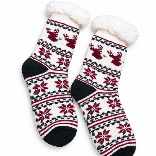 Nordic Reindeer Cozy Grip Socks 🦌❄️