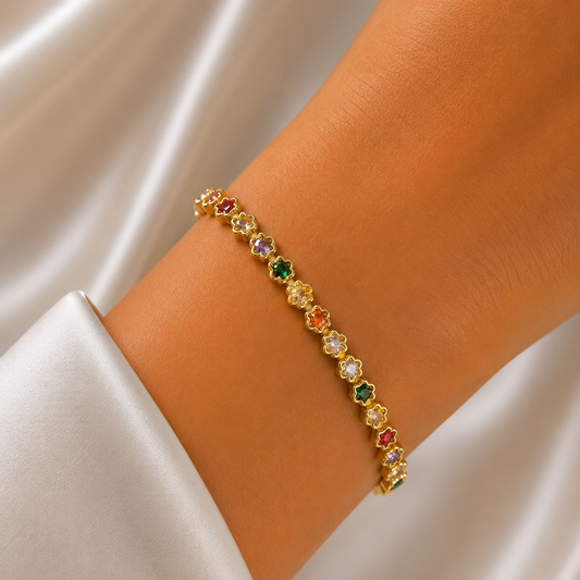 Rainbow Blossom Crystal Bracelet