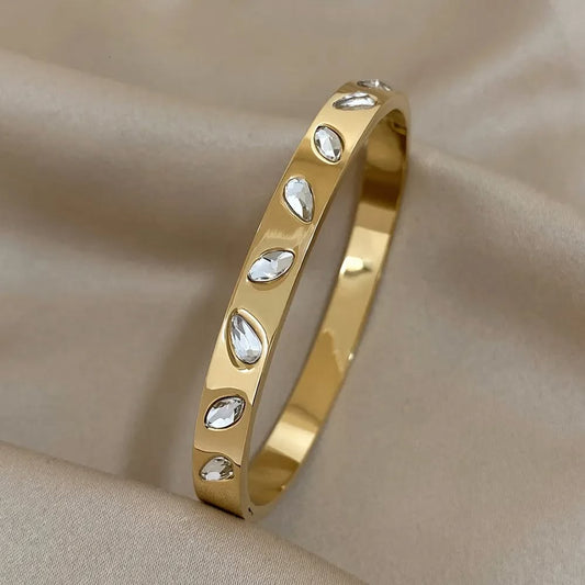Crystal Leaf Bangle