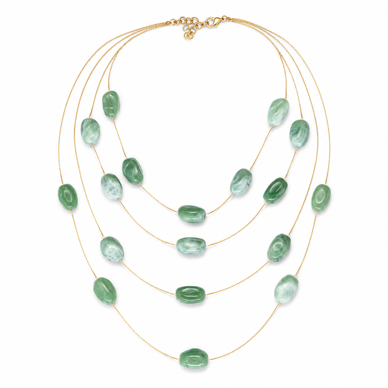 Sage Mist 5-Layer Stone Necklace