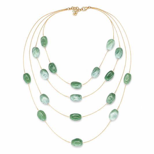 Sage Mist 5-Layer Stone Necklace