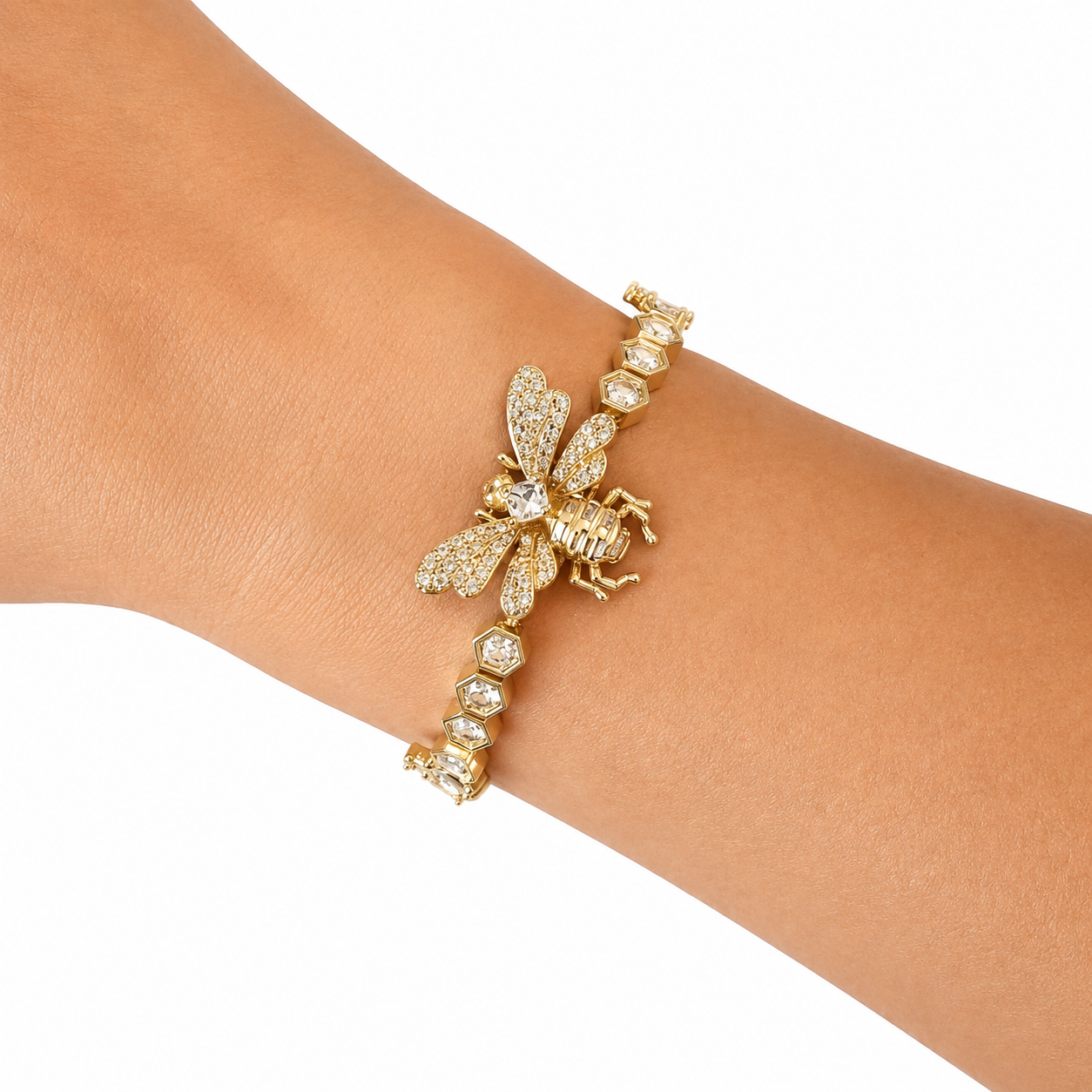 Golden Bee Crystal Bracelet