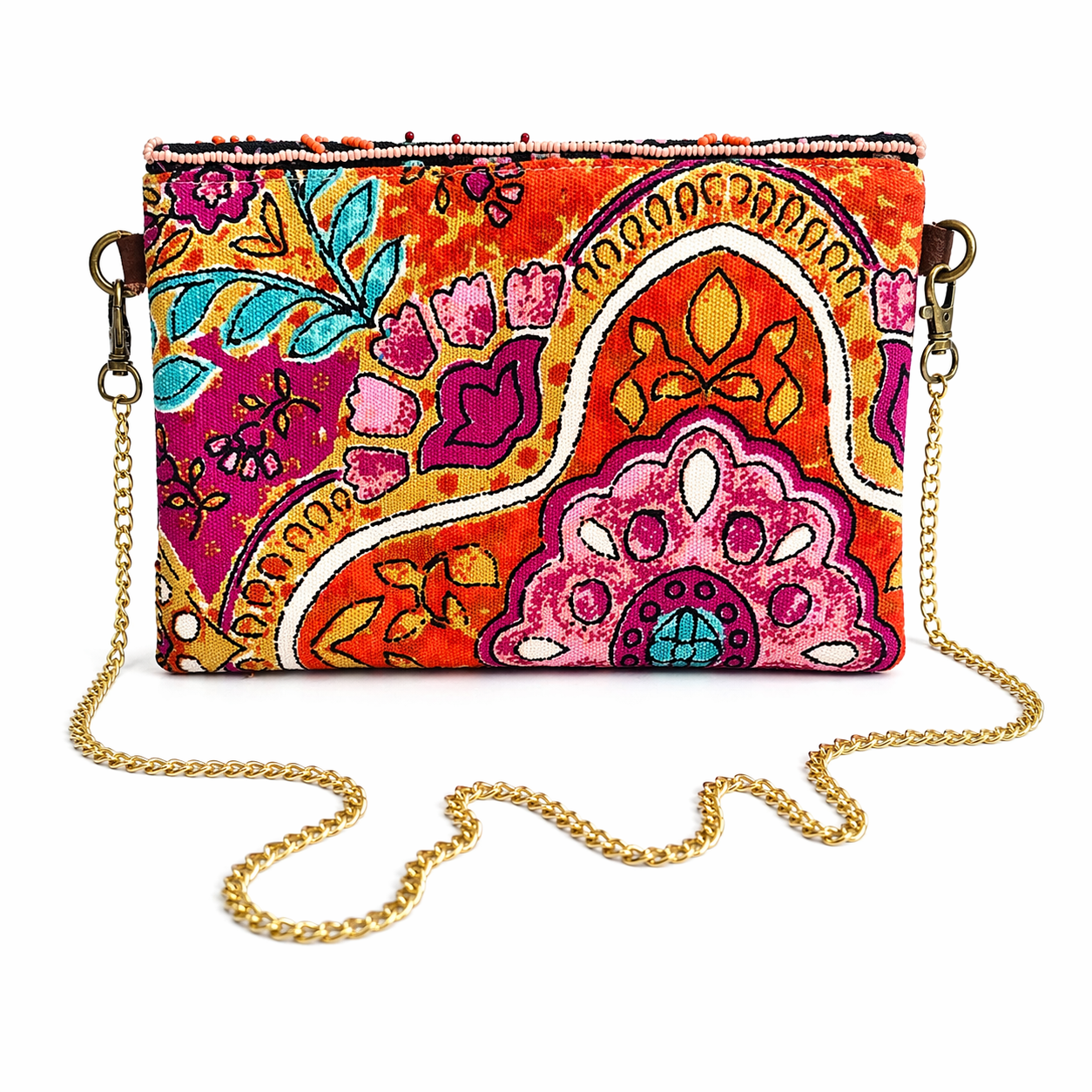 Reversible Boho Luxe Clutch & Crossbody(22 x 15 cm)