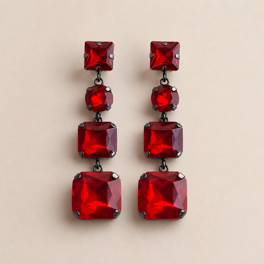 Ruby Royale Statement Earrings