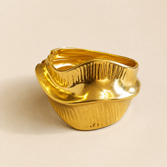 Antique Sculpted Gold Cuff Bangle