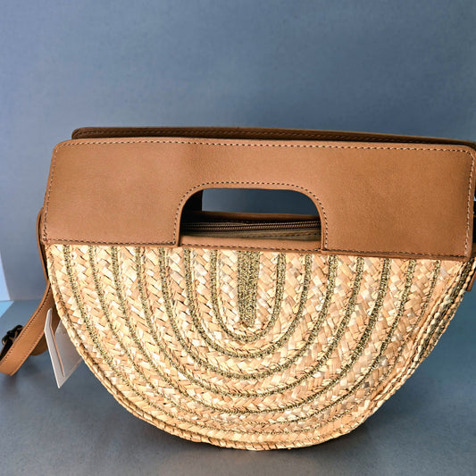 Golden Arc Woven Handbag