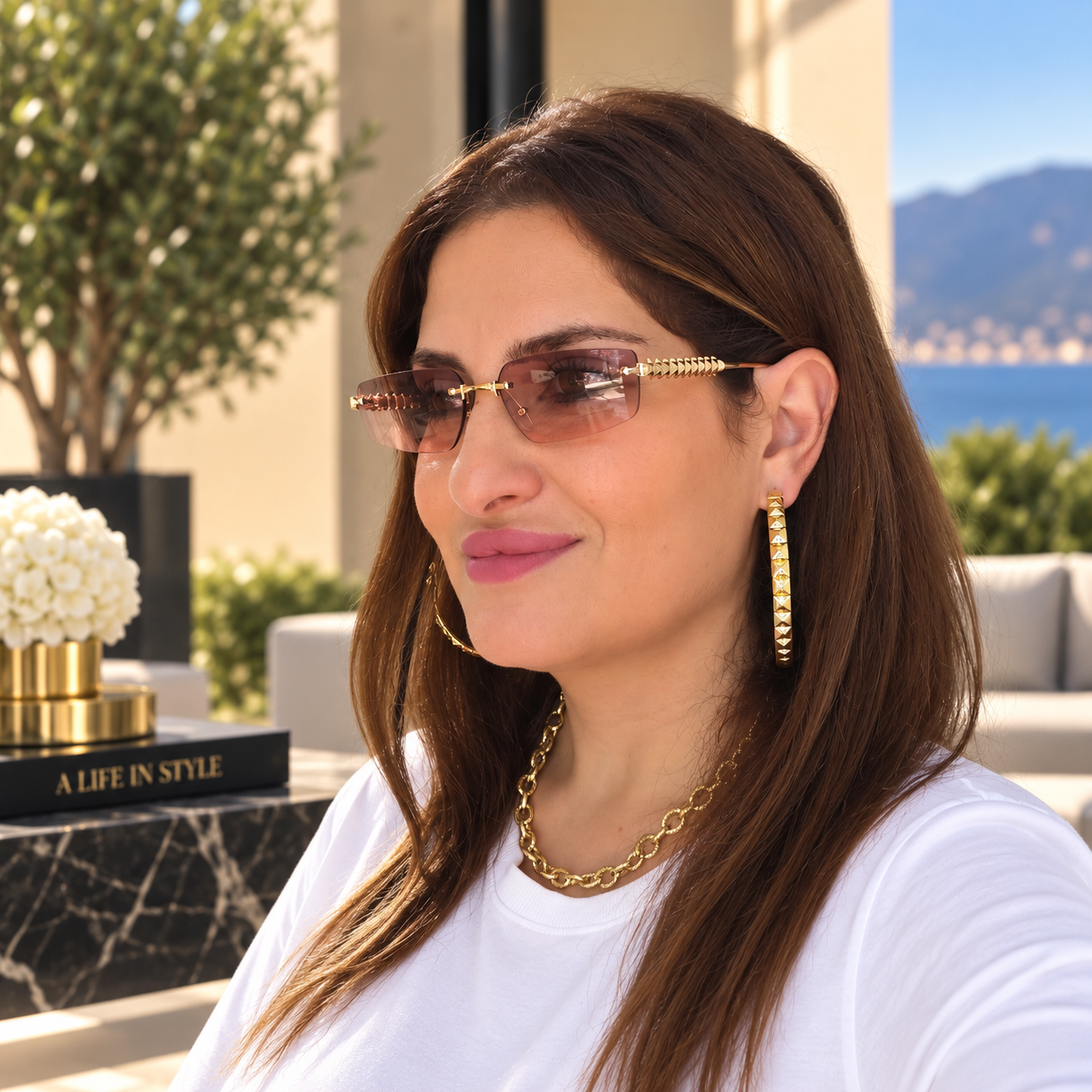 Luxe Rimless Sunglasses